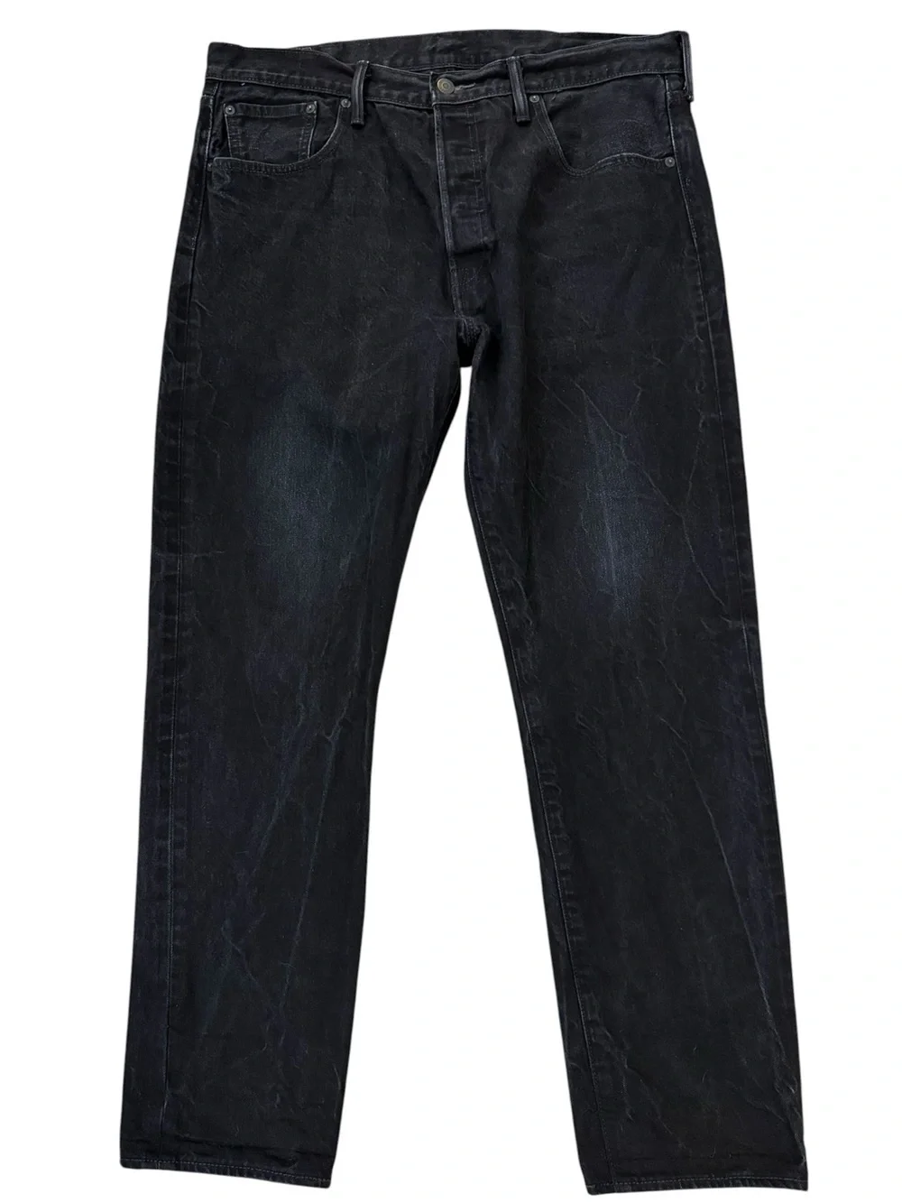 Levis 501 CT Custom Tapered Black Jeans Marbled Charcoal Wash 38x32 Fits 36x30